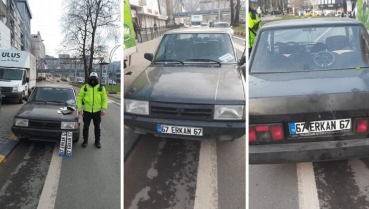 Geçersiz plakayla trafiğe çıktı; 40 bin lira ceza yedi