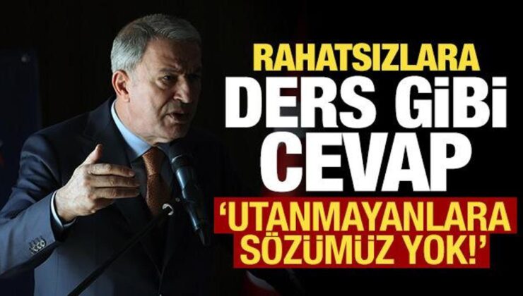 Hulusi Akar’dan kendisini amaç alanlara ders üzere yanıt