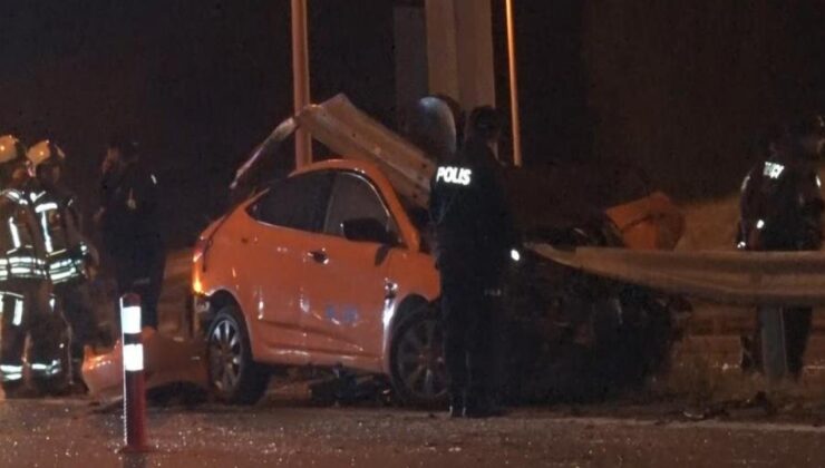 Denetimden çıkan taksi bariyerlere saplandı: 1 meyyit