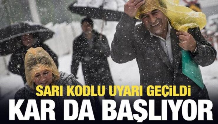 Kar yağışı başlıyor! Sarı kodlu ihtar…Sağanak ve fırtına tesirli olacak!