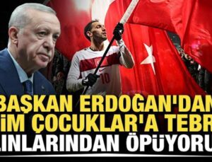 Lider Erdoğan’dan Bizim Çocuklar’a tebrik! “Alınlarından öpüyorum”