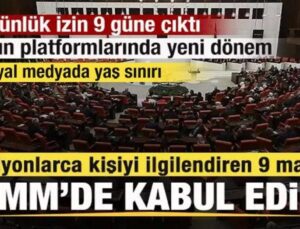Milyonlarca kişiyi ilgilendiren 9 husus TBMM’de kabul edildi!