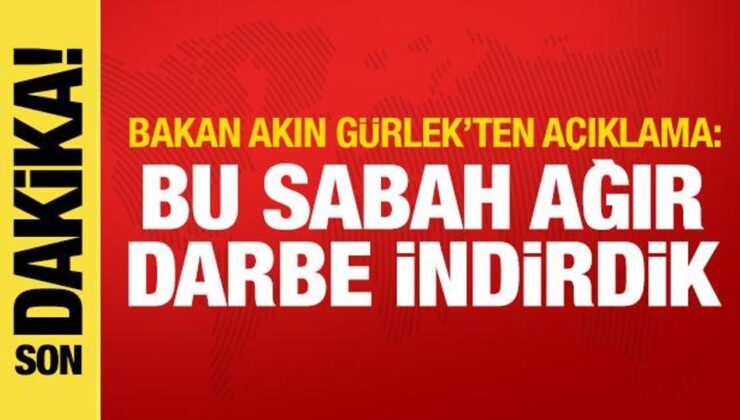 Bakan Gürlek’ten açıklama: Bu sabah ağır darbe indirdik