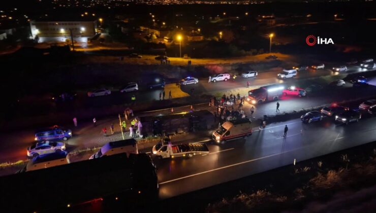 Kırıkkale’de yolcu otobüsü devrildi: Çok sayıda yaralı var